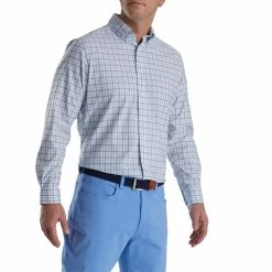 FootJoy Super Soft Woven Plaid Shirt 55 FootJoy Super Soft Woven Plaid Shirt -Golf Clubs Shop footjoy super soft woven plaid shirt white light ocean 01 05104.1671653972