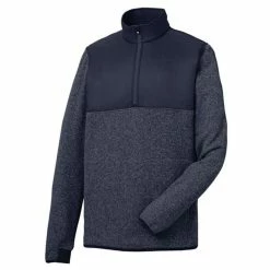 FootJoy Sweater Fleece Pullover -Golf Clubs Shop footjoy sweater fleece pullover heather navy 01 65990.1632772744