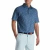 FootJoy Terrazzo Print Lisle Self Collar Polo -Golf Clubs Shop footjoy terrazzo print lisle self collar polo bluestone 01 81277.1673906643