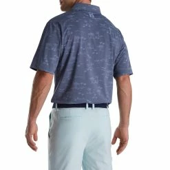 FootJoy Tropic Golf Print Lisle Self Collar Polo -Golf Clubs Shop footjoy tropic golf print lisle self collar polo bluestone denim 02 72251.1673901299