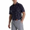 FootJoy Tropic Golf Print Lisle Self Collar Polo -Golf Clubs Shop footjoy tropic golf print lisle self collar polo navy white 01 68834.1673900119