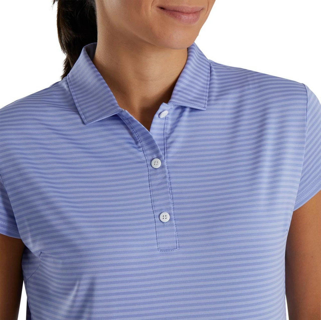 FootJoy Women's Cap Sleeve Tonal Stripe Polo 7 FootJoy Women's Cap Sleeve Tonal Stripe Polo - Image 7