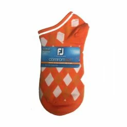 FootJoy Women's ComfortSof Low Cut Argyle Print Fashion Sock -Golf Clubs Shop footjoy womens comfortsof low cut argyle print fashion sock orange 01 40001.1673901808