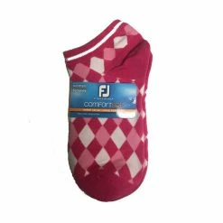 FootJoy Women's ComfortSof Low Cut Argyle Print Fashion Sock -Golf Clubs Shop footjoy womens comfortsof low cut argyle print fashion sock pink 01 49444.1673901781