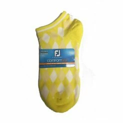FootJoy Women's ComfortSof Low Cut Argyle Print Fashion Sock -Golf Clubs Shop footjoy womens comfortsof low cut argyle print fashion sock yellow 01 58495.1673906436