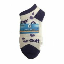 FootJoy Women's ComfortSof Low Cut Heart Print Fashion Sock 10 FootJoy Women's ComfortSof Low Cut Heart Print Fashion Sock -Golf Clubs Shop footjoy womens comfortsof low cut heart print fashion sock white purple 01 55872.1671656280