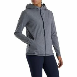 FootJoy Women's Full-Zip Hoodie -Golf Clubs Shop footjoy womens full zip hoodie navy heather 02 79780.1676593969