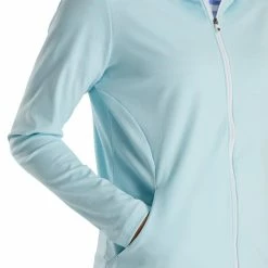 FootJoy Women's Full-Zip Hoodie -Golf Clubs Shop footjoy womens full zip hoodie sky heather 04 76889.1676590832