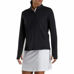 FootJoy Women's Half-Zip Tonal Stripe Mid-Layer -Golf Clubs Shop footjoy womens half zip tonal stripe mid layer black 02 11377.1676595563
