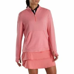 FootJoy Women's Half-Zip Tonal Stripe Mid-Layer -Golf Clubs Shop footjoy womens half zip tonal stripe mid layer bright coral 02 51121.1676594259