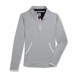 FootJoy Women's Half-Zip Tonal Stripe Mid-Layer -Golf Clubs Shop footjoy womens half zip tonal stripe mid layer grey 01 60854.1676589848