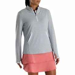 FootJoy Women's Half-Zip Tonal Stripe Mid-Layer -Golf Clubs Shop footjoy womens half zip tonal stripe mid layer grey 02 13647.1676594799