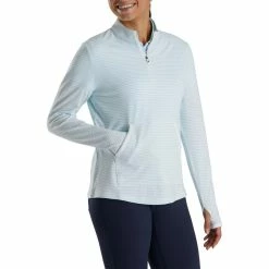 FootJoy Women's Half-Zip Tonal Stripe Mid-Layer -Golf Clubs Shop footjoy womens half zip tonal stripe mid layer sky 02 43624.1676596680