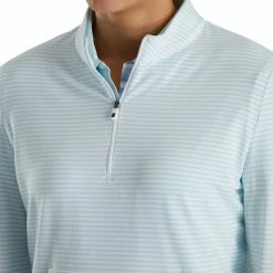 FootJoy Women's Half-Zip Tonal Stripe Mid-Layer -Golf Clubs Shop footjoy womens half zip tonal stripe mid layer sky 04 35781.1676598771