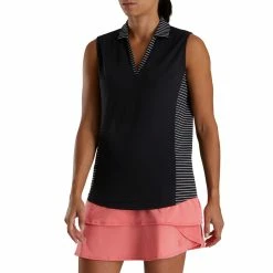 FootJoy Women's Open Placket Sleeveless Polo -Golf Clubs Shop footjoy womens open placket sleeveless polo black 02 39819.1673285373
