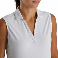 FootJoy Women's Open Placket Sleeveless Polo -Golf Clubs Shop footjoy womens open placket sleeveless polo white 04 73433.1673285373
