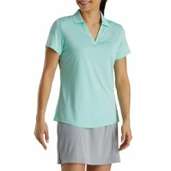 FootJoy Women's Open Placket Space Dye Polo 26 FootJoy Women's Open Placket Space Dye Polo -Golf Clubs Shop footjoy womens open placket space dye polo aquamarine white 02 54391.1631902166
