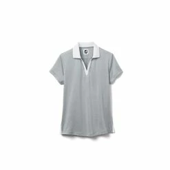FootJoy Women's Open Placket Space Dye Polo 20 FootJoy Women's Open Placket Space Dye Polo -Golf Clubs Shop footjoy womens open placket space dye polo grey white 01 80741.1631902166