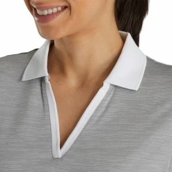FootJoy Women's Open Placket Space Dye Polo 23 FootJoy Women's Open Placket Space Dye Polo -Golf Clubs Shop footjoy womens open placket space dye polo grey white 04 86780.1631902167
