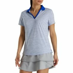 FootJoy Women's Open Placket Space Dye Polo 16 FootJoy Women's Open Placket Space Dye Polo -Golf Clubs Shop footjoy womens open placket space dye polo white cobalt 02 47812.1631902166