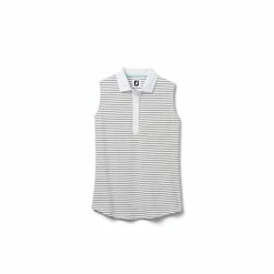 FootJoy Women's Sleeveless Pinstripe Polo -Golf Clubs Shop footjoy womens sleeveless pinstripe polo white 01 46442.1633122943