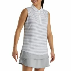 FootJoy Women's Sleeveless Pinstripe Polo -Golf Clubs Shop footjoy womens sleeveless pinstripe polo white 02 49055.1633122943