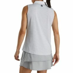 FootJoy Women's Sleeveless Pinstripe Polo -Golf Clubs Shop footjoy womens sleeveless pinstripe polo white 03 14824.1633122943