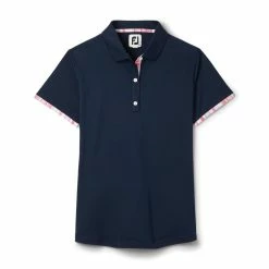 FootJoy Women's Watercolor Trim Polo -Golf Clubs Shop footjoy womens watercolor trim polo navy 01 89417.1676592406