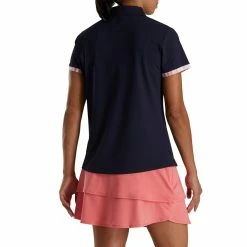 FootJoy Women's Watercolor Trim Polo -Golf Clubs Shop footjoy womens watercolor trim polo navy 03 01424.1676594030