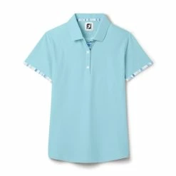FootJoy Women's Watercolor Trim Polo -Golf Clubs Shop footjoy womens watercolor trim polo sky 01 93409.1676588866