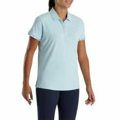 FootJoy Women's Watercolor Trim Polo -Golf Clubs Shop footjoy womens watercolor trim polo sky 02 29289.1676596373