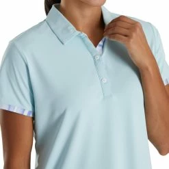 FootJoy Women's Watercolor Trim Polo -Golf Clubs Shop footjoy womens watercolor trim polo sky 04 89601.1676588358