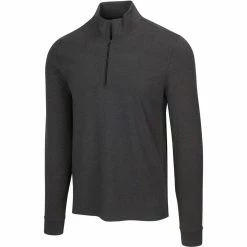 Greg Norman Heathered 1/4 Zip Mock -Golf Clubs Shop greg norman heathered 1 4 zip mock black heather 01 19270.1632774996