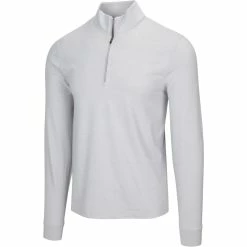 Greg Norman Heathered 1/4 Zip Mock -Golf Clubs Shop greg norman heathered 1 4 zip mock shark grey heather 01 25213.1632774996