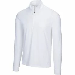 Greg Norman Heathered 1/4 Zip Mock -Golf Clubs Shop greg norman heathered 1 4 zip mock white 01 42486.1632774996