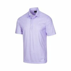Greg Norman ML75 Microlux Iron Print Polo -Golf Clubs Shop greg norman ml75 microlux iron print polo mystic purple 01 26700.1644349993