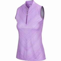 Greg Norman Women's 2Below Sleeveless Polo -Golf Clubs Shop greg norman womens 2below sleeveless polo sugar plum 01 81944.1659042479