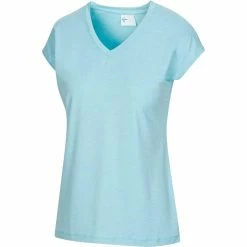 Greg Norman Women's Annie V-Neck -Golf Clubs Shop greg norman womens annie v neck pure aqua heather 01 33615.1671482446