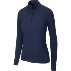 Greg Norman Women's Peached Heather 1/4 Zip -Golf Clubs Shop greg norman womens peached heather 1 4 zip navy heather 01 93420.1633111170