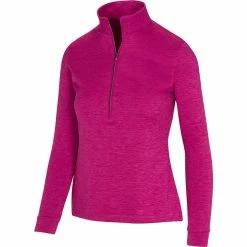 Greg Norman Women's Utility 1/2 Zip Mock -Golf Clubs Shop greg norman womens utility 1 2 zip mock merlot heather 01 68845.1671482554