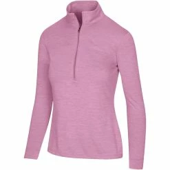 Greg Norman Women's Utility 1/2 Zip Mock -Golf Clubs Shop greg norman womens utility 1 2 zip mock primrose heather 01 24380.1671482601