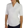 Jofit Scallop 1/2 Sleeve Polo - White -Golf Clubs Shop jofit 18388.1640897537