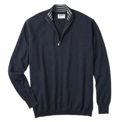 Linksoul Cotton-Cashmere 1/4 Zip Sweater -Golf Clubs Shop linksoul cotton cashmere 1 4 zip sweater deep navy heather 01 05825.1632855609