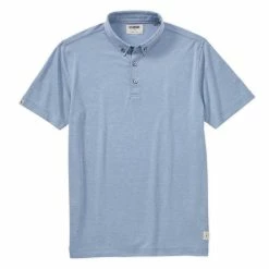 Linksoul Hybrid Oxford Polo -Golf Clubs Shop linksoul hybrid oxford polo washed blue 01 62396.1676597198