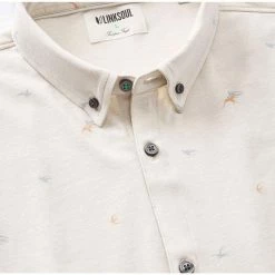 Linksoul Songbird Print Anza Shirt -Golf Clubs Shop linksoul songbird print anza shirt sand heather 02 59517.1676591358