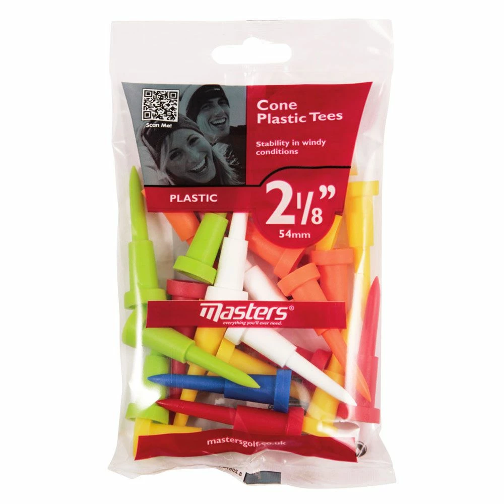 Masters 54mm Cone Golf Tees - Mixed Bag Of 25 1 Masters 54mm Cone Golf Tees - Mixed Bag Of 25