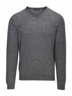 Matte Grey Ridge Long Sleeve V-Neck