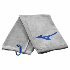 Mizuno RB Tri-Fold Golf Towel -Golf Clubs Shop mizuno rb tri fold golf towel grey blue twrb21tt