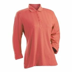 Nancy Lopez Grace 3/4 Sleeve Polo -Golf Clubs Shop nancy lopez grace 3 4 sleeve polo tangerine 01 47371.1633541344