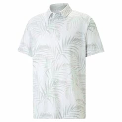Puma Cloudspun Palm Leaf Polo -Golf Clubs Shop puma cloudspun palm leaf polo white minty burst 01 77594.1676576397